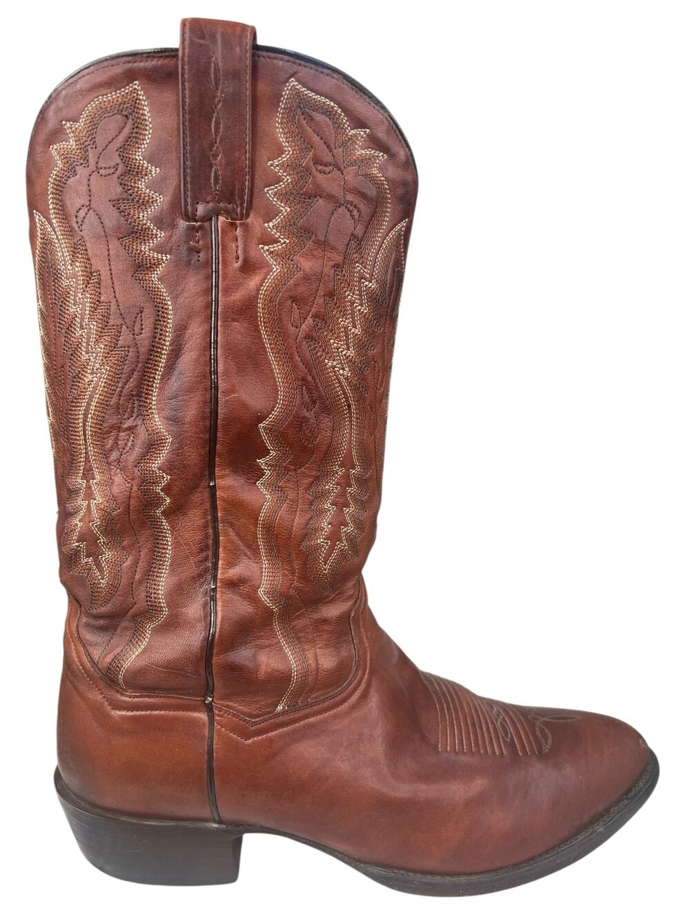Vintage Dan Post Men’s Brown Leather Western Cowboy Boot Size US 9.5 EW